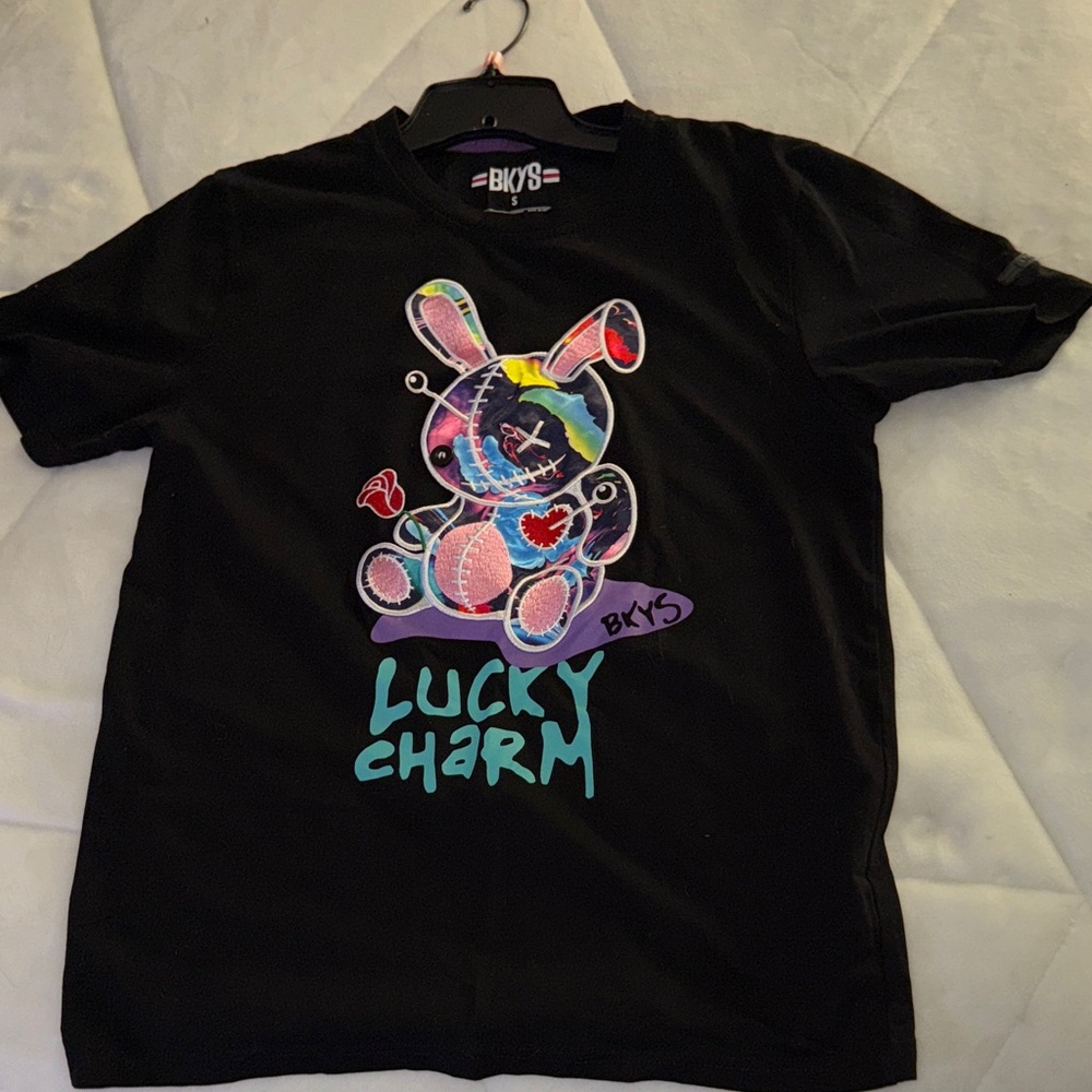 BKYS T-Shirt with Colorful Embroidered Bunny Design